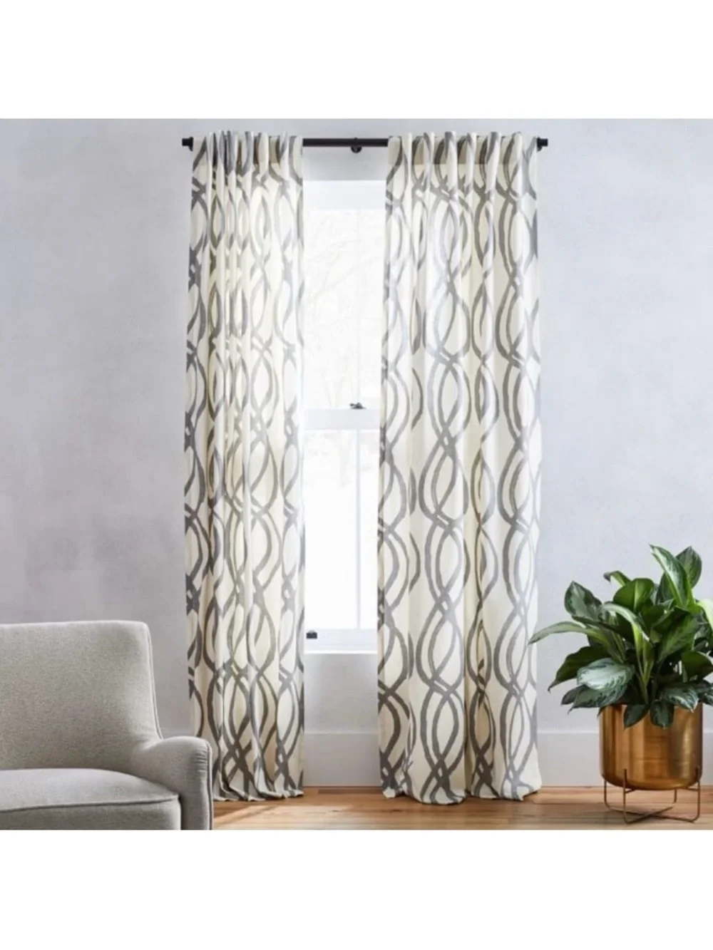 West Elm Scribble Pattern Curtains